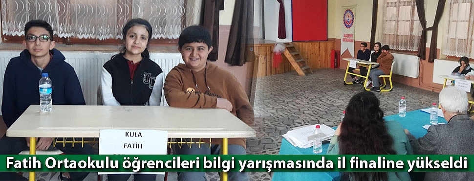 Fatih Ortaokulu öğrencileri bilgi yarışmasında il finaline yükseldi
