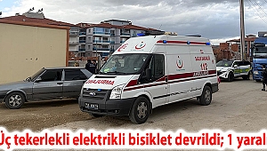 Üç tekerlekli elektrikli bisiklet devrildi; 1 yaralı