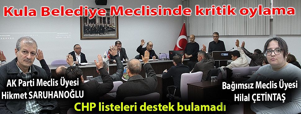 Kula Belediye Meclisinde kritik oylama; CHP listeleri destek bulamadı