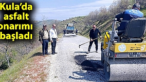 Kula’da asfalt onarımı başladı