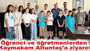 Öğrenci ve öğretmenlerden Kaymakam Altuntaş’a ziyaret